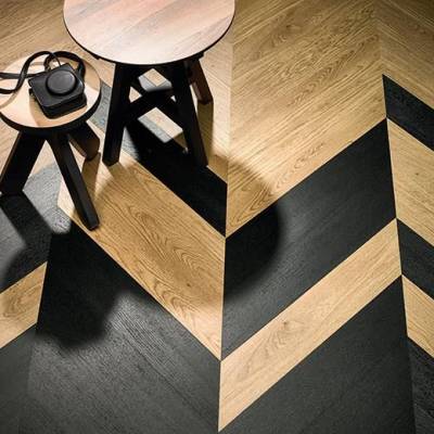 Allura Hungarian Point - 0.70mm - Planks 90cm x 15cm - Charcoal Solid Oak
