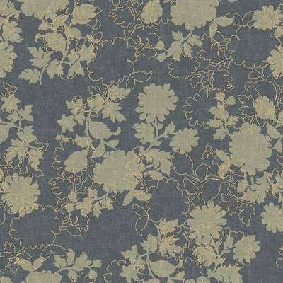 Flotex Vision Floral (2m wide) - Silhouette Steel
