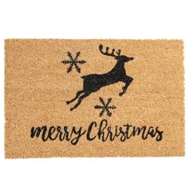 Christmas Reindeer Natural Coir Door Mat (60cm x 40cm)