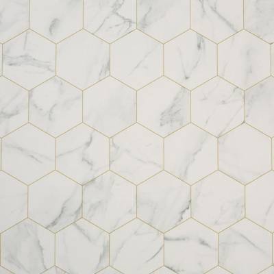 Italian White Marble Tile Vinyl