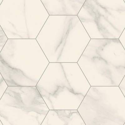 Rhinofloor Rhino Town House Hexagon Vinyl - Marble Bianco Hexagon Grey
