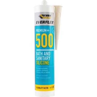 Everbuild Everflex Premium+ Silicone Mastic - 295ml Tubes - Ivory
