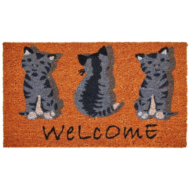 Dandy Welcome Cat Coir Door Mat (70cm x 40cm)