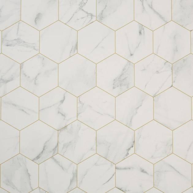 Italian White Marble Tile Vinyl by Remland