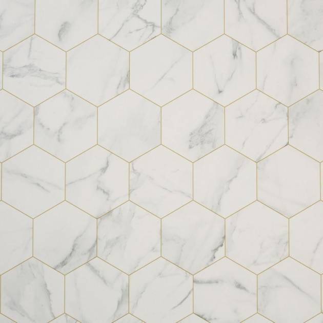 Italian White Marble Tile Vinyl by Remland (1.5m x 2m)