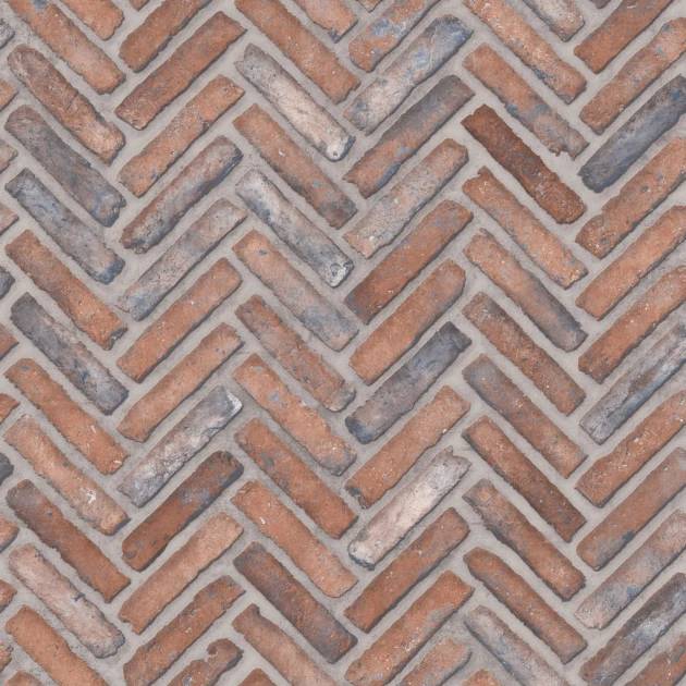 Moonlight Tudor Red Brick Herringbone Vinyl